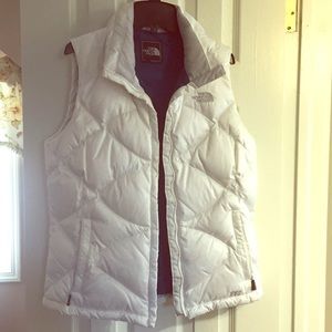 North face white vest. Very cozy!